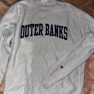 Champion Gray Sweatshirt with Outer Banks Print